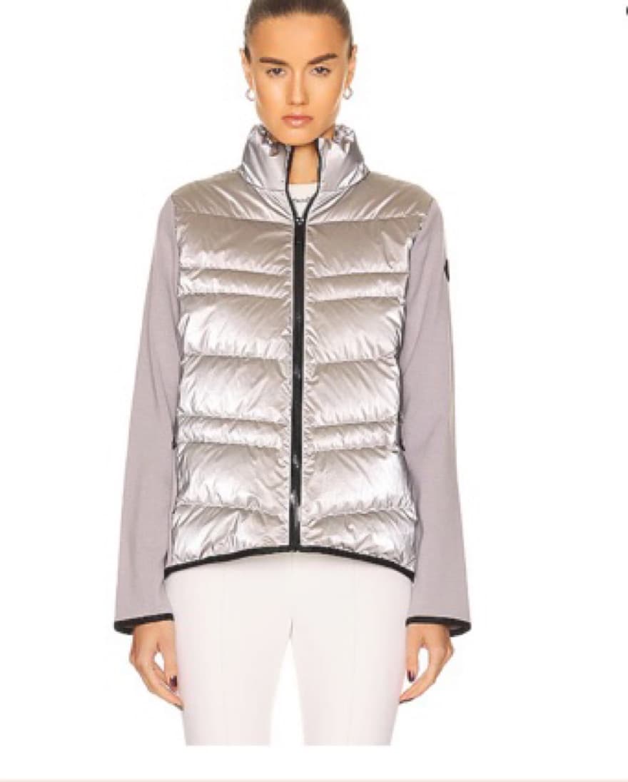 Moncler Matte Silver Zip Up - Image 3