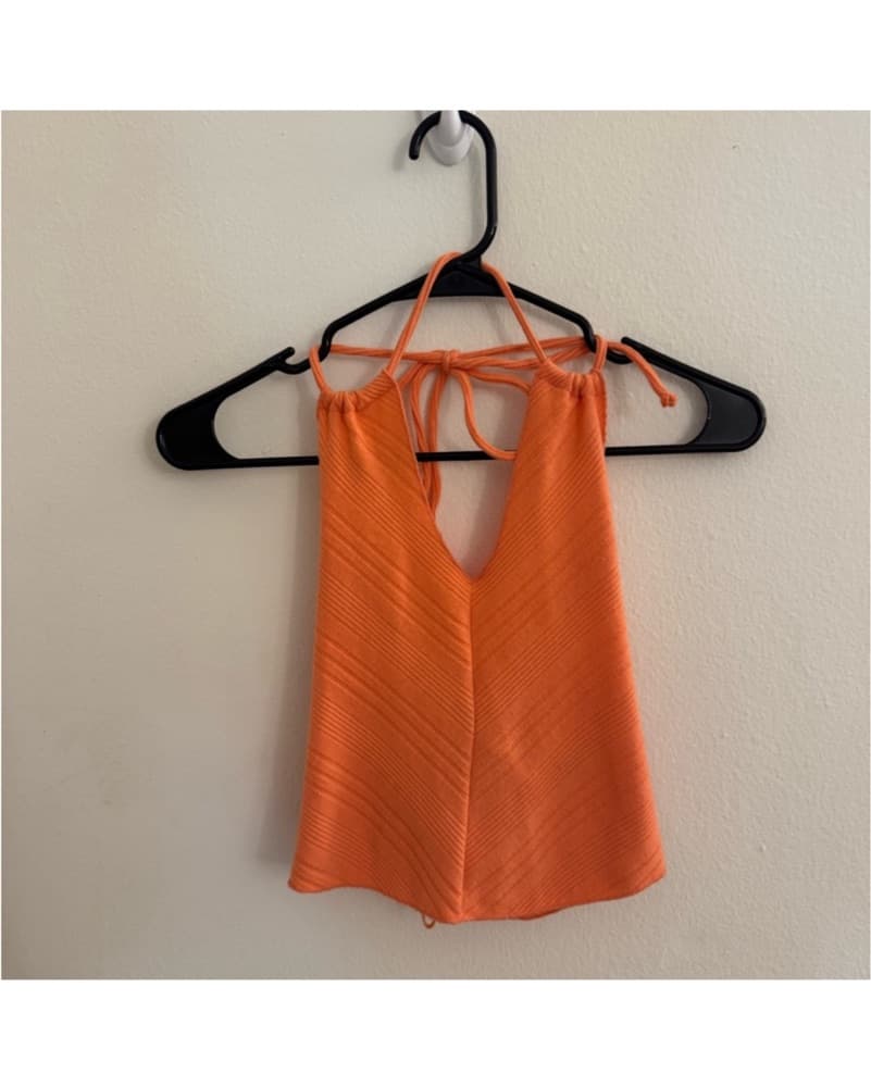 Vibrant Orange Halter Top - Image 1