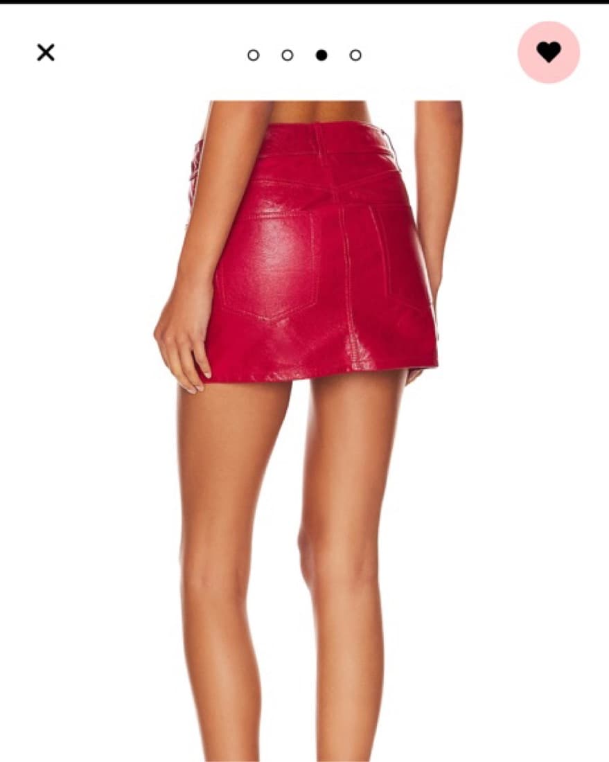 Niki Leather Mini Skirt in Red GRLFRND - Image 5