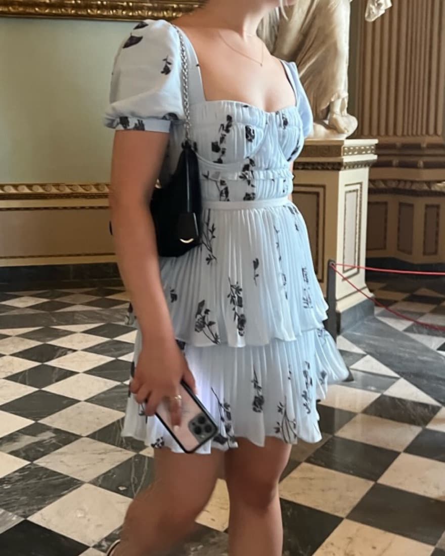 Self Portrait Blue Floral Dress - Image 2