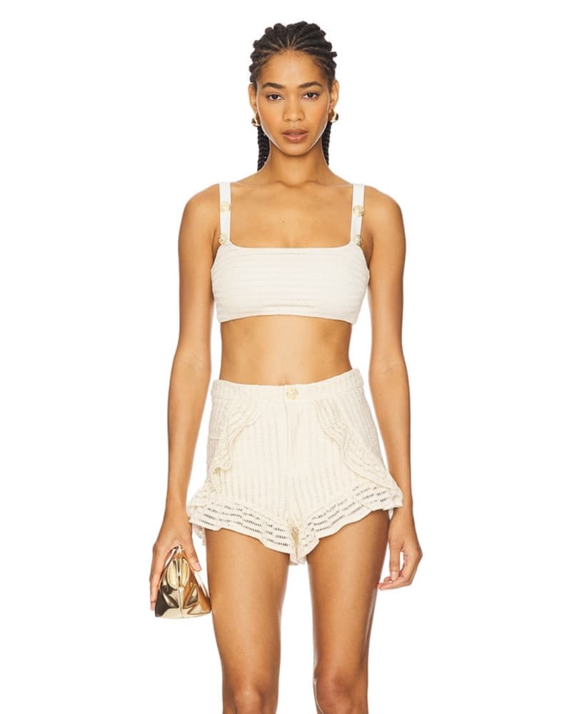 PatBO Chic Knit Crop Top and Shorts Set - Image 1