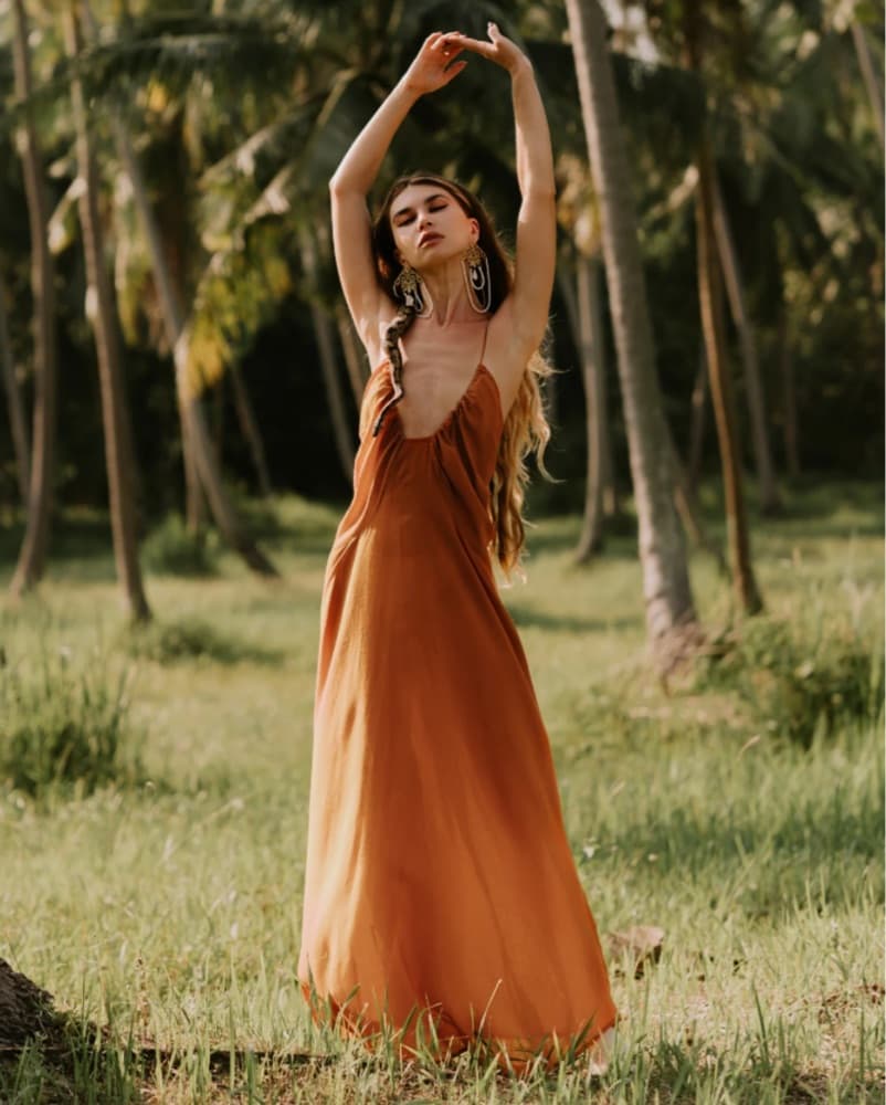 Burnt Orange Maxi Dress - Image 4