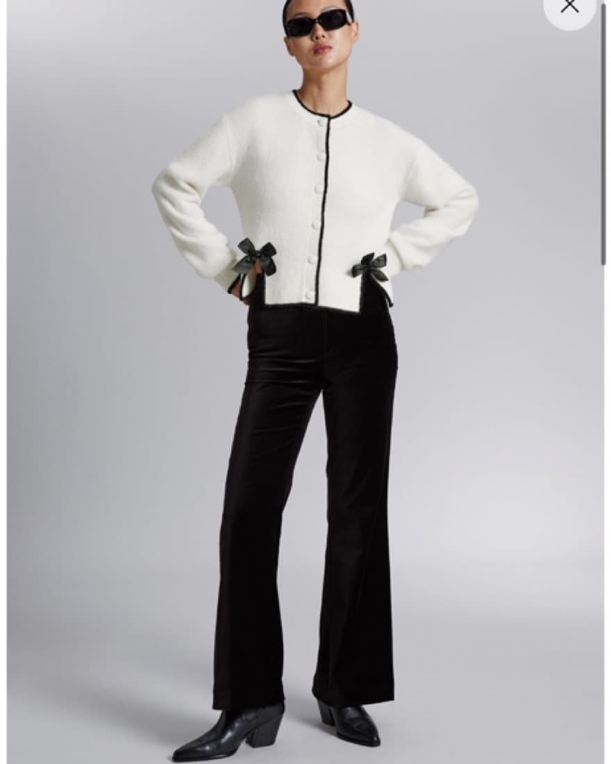 & Other Stories Satin-Bow Cardigan - Image 4