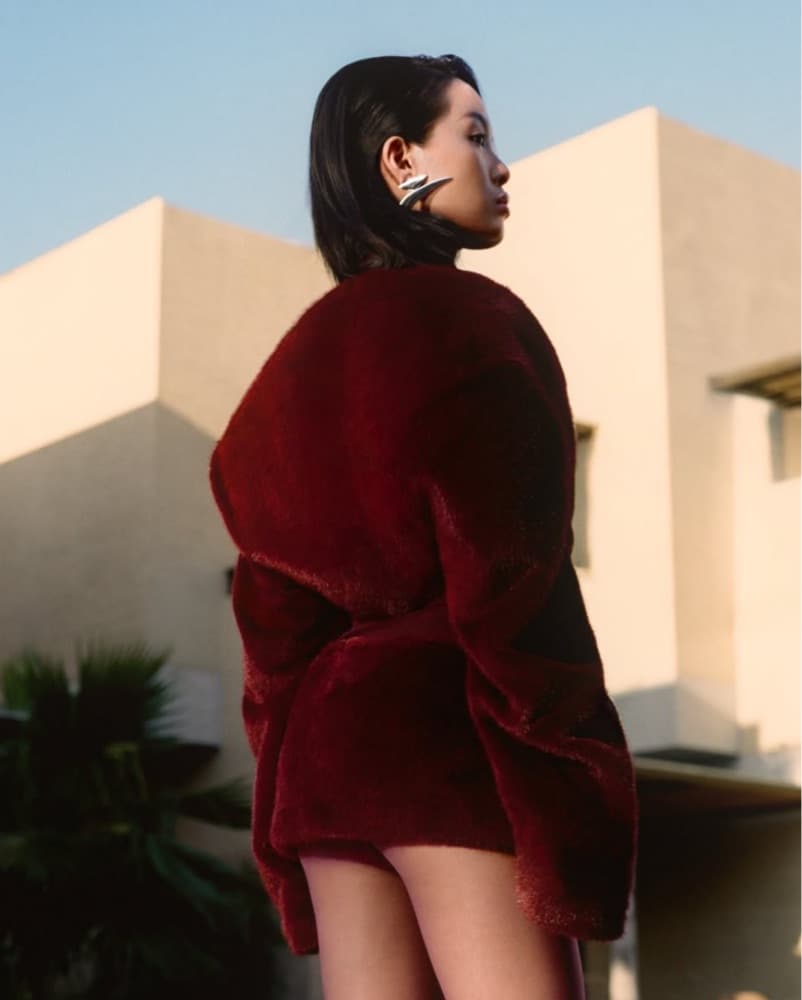 Luxurious Burgundy Faux Fur Set - Image 5