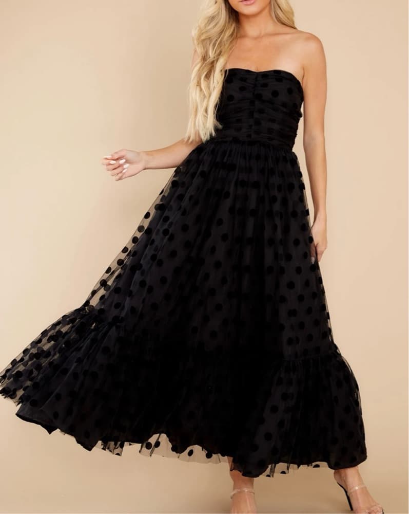 Black Polka Dot Dress - Image 1