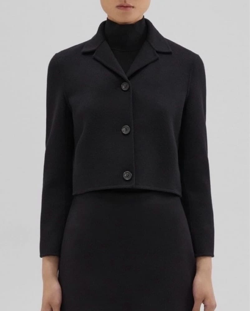 Theory Winsome Crop Jacket In Black - Image 1