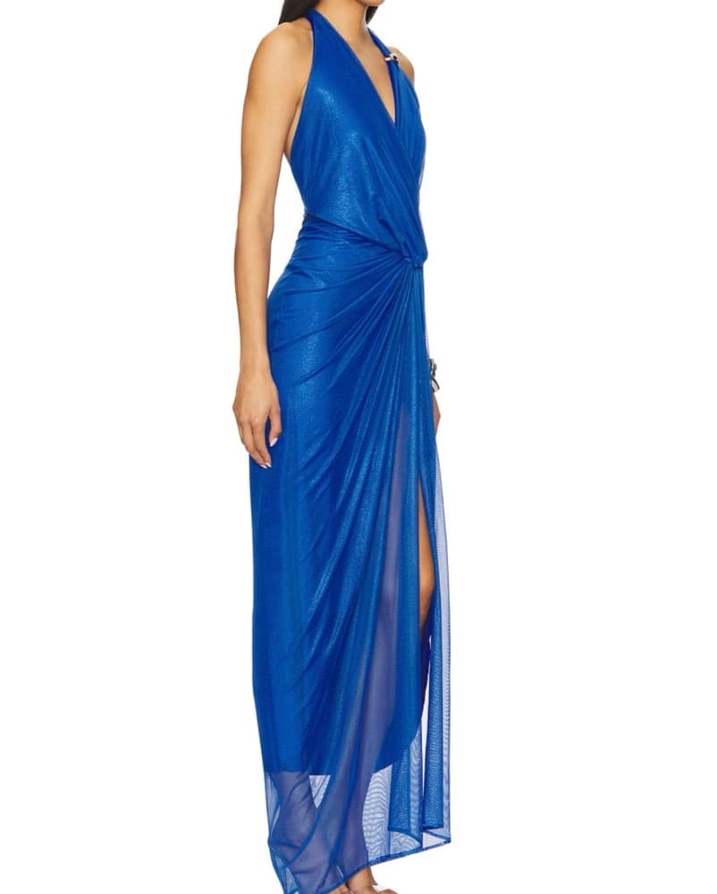 Baobab Vibrant Blue Halter Maxi Dress - Image 4