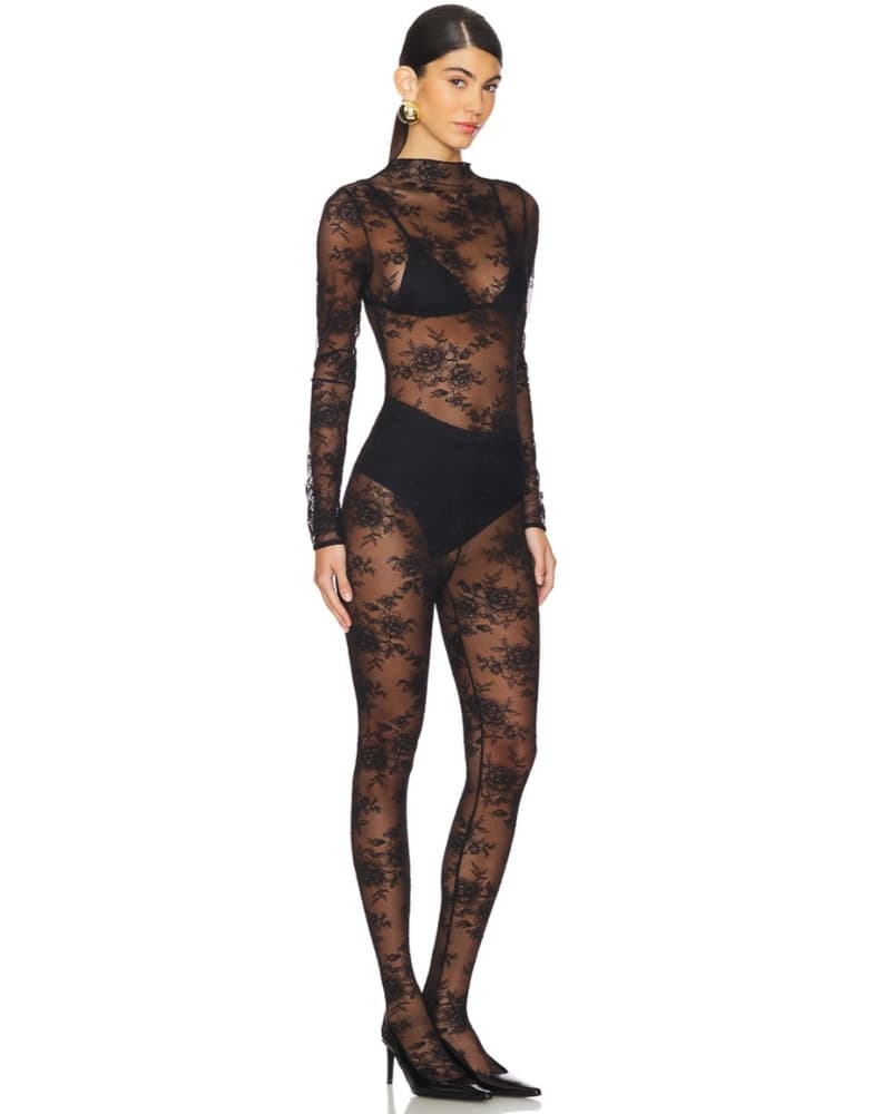 Revolve Black Lace Sheer Jumpsuit  - Image 2