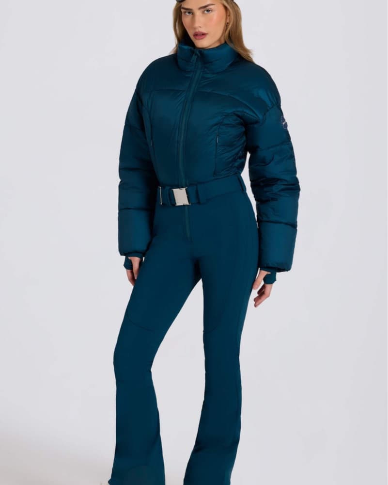 Bo + Tee Teal Belted Ski Suit  - Image 1