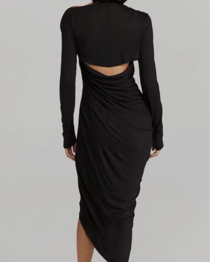 Helmut Lang Black Midi Dress - Image 3
