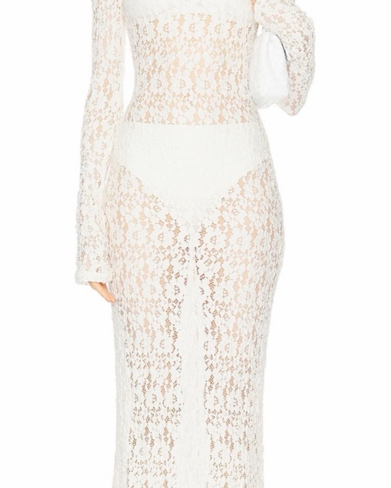 Beige Lace Dres - Image 4