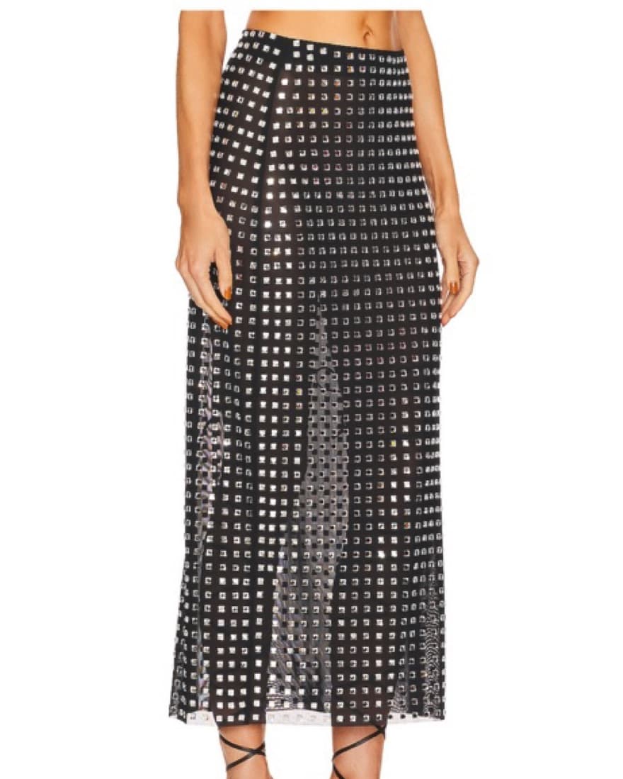 Studded Mesh Maxi Skirt - Image 3