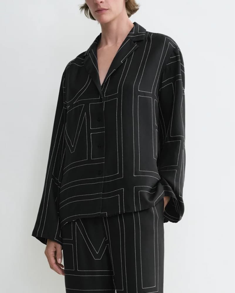 Toteme Black Silk Pajama Top - Image 1