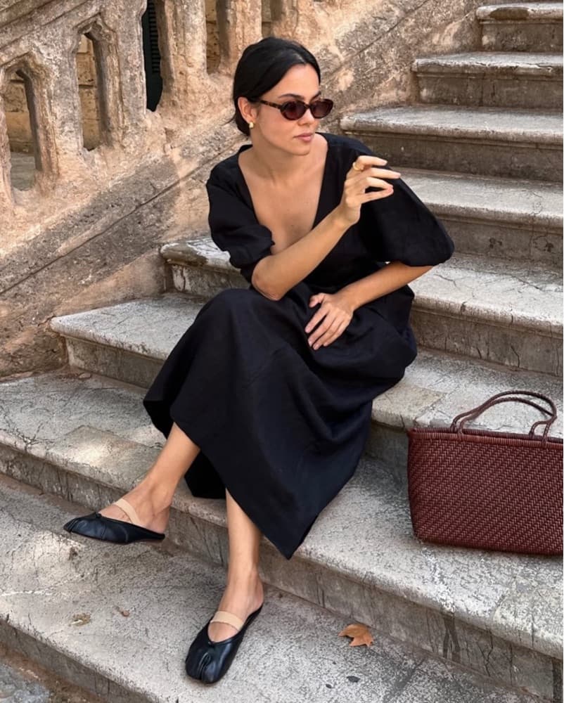 Faithfull Black Linen Raynara Maxi Dress - Image 2