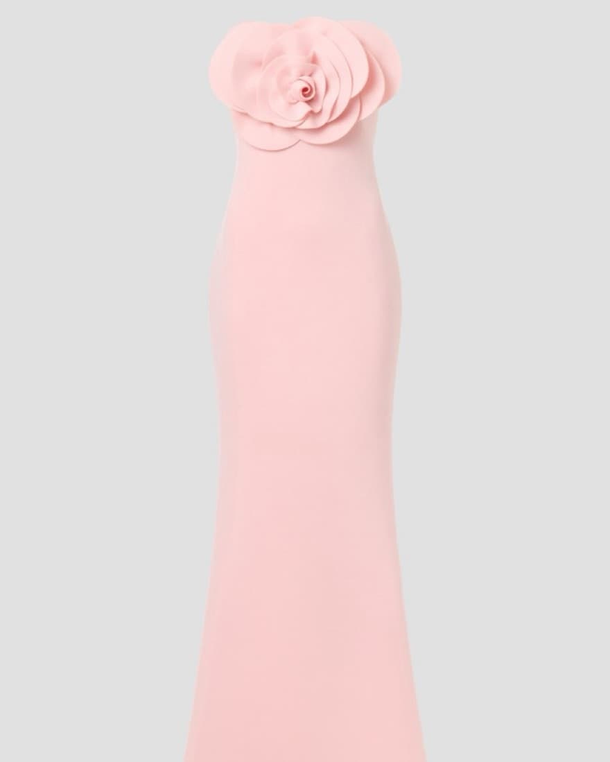 Badgley Mischka Rosette Strapless Gown - Image 1
