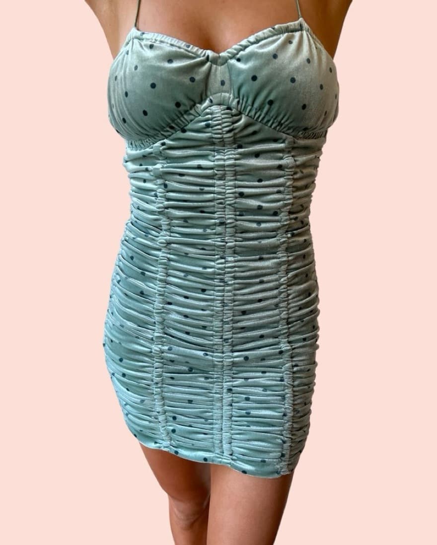 ROTATE ARIA RUCHED MINT MINI DRESS - Image 2