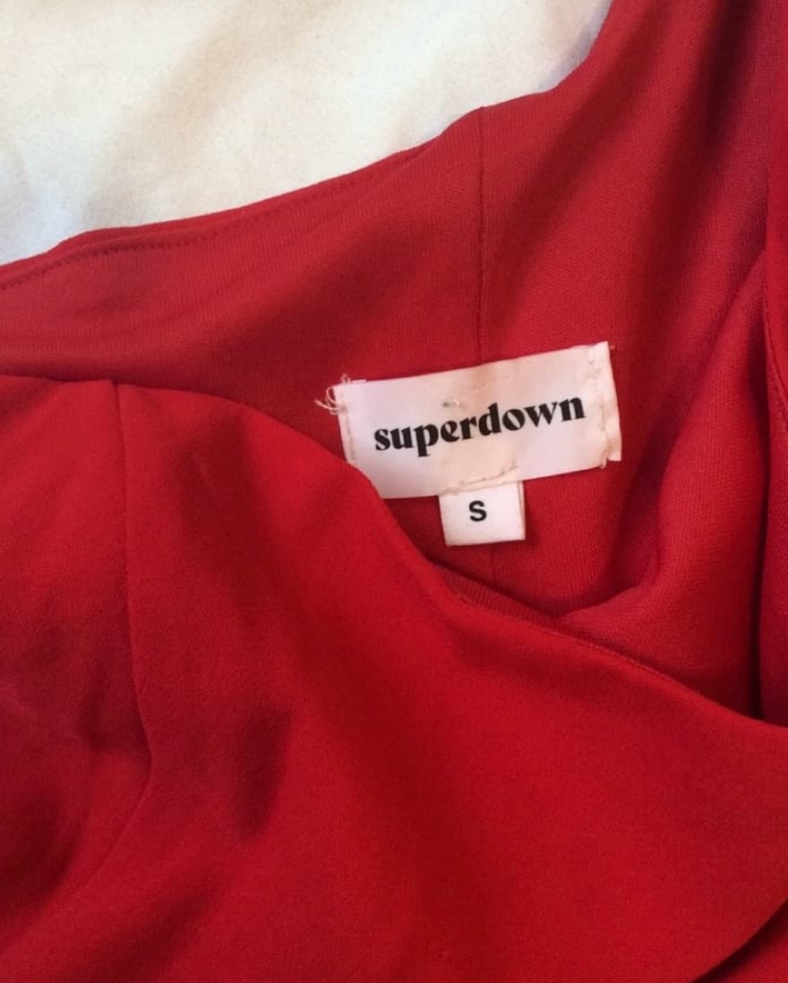 Superdown One Sleeve Red Mini Dress - Image 4