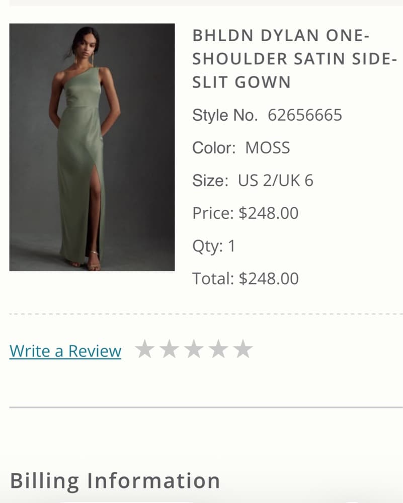 Sage Green One Shoulder Gown - Image 3