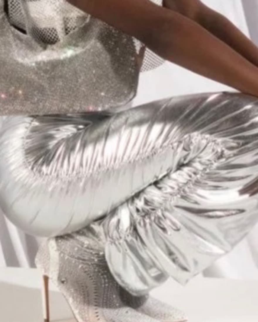 Silver Metallic Skirt - Image 3