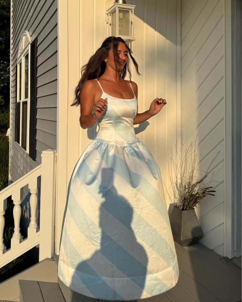 Satin Striped Dress - Image 2