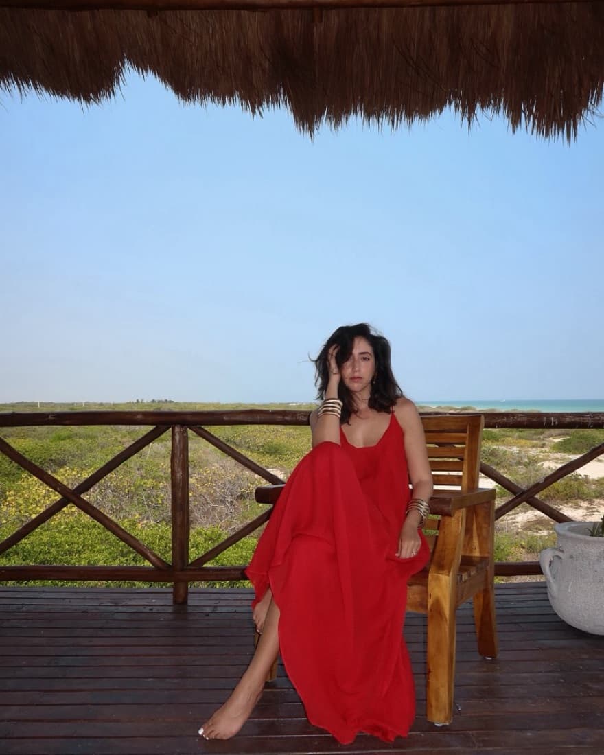 Massimo Dutti Red Linen Maxi Dress - Image 6
