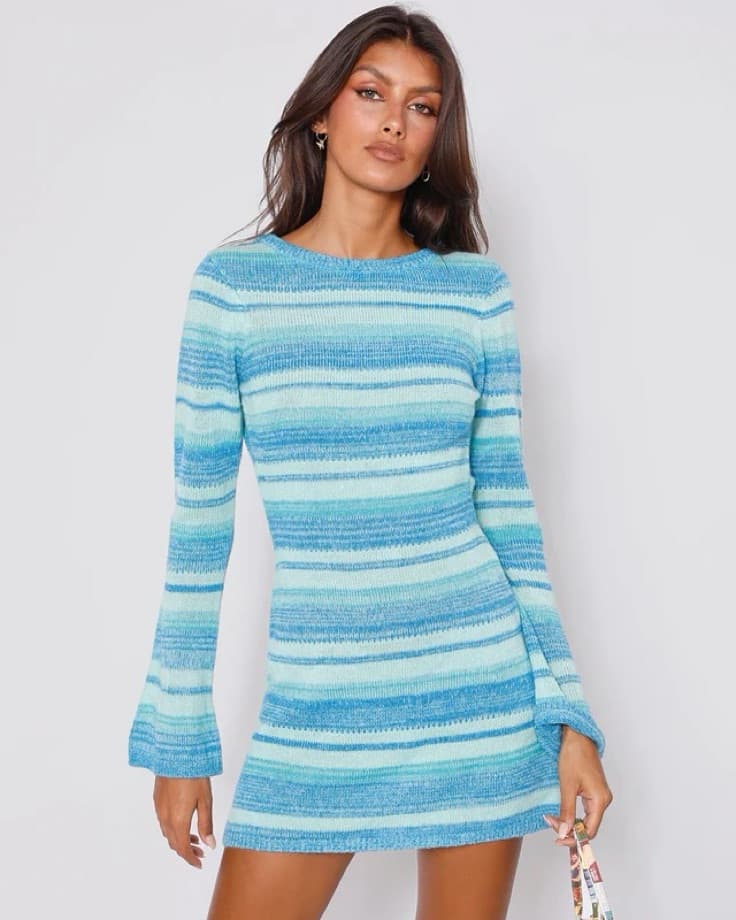 Knit Backless Mini Dress - Image 5