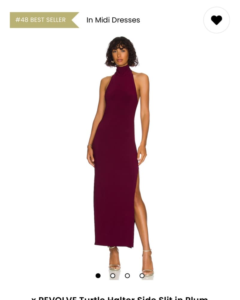 Norma Kamali Plum Halter Midi Dress - Image 1