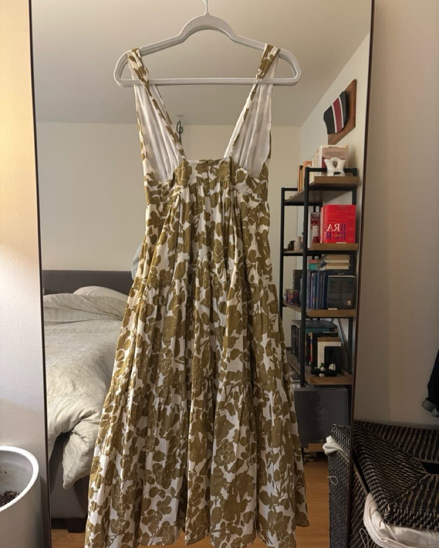 Mustard Yellow & White Mahina Dress - Image 4