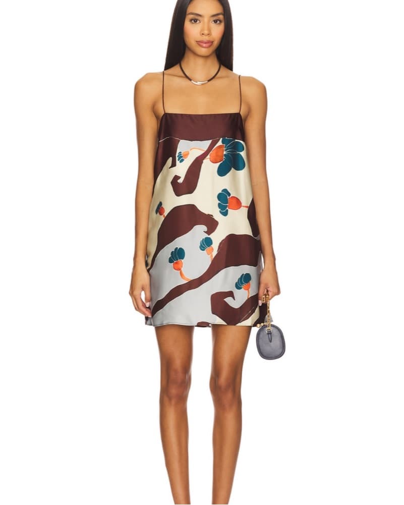 Vibrant Floral Print Slip Dress - Image 1