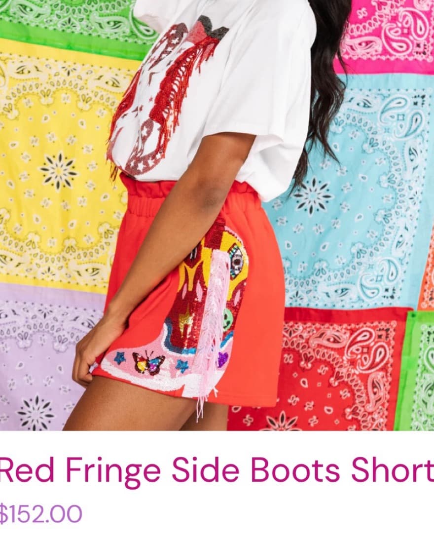 Queen Of Sparkles Red Shorts - Image 2