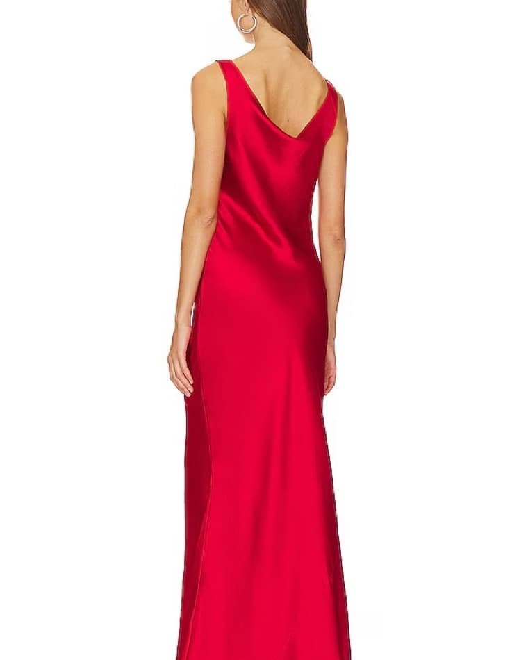 Norma Kamali Draped Red Gown - Image 2