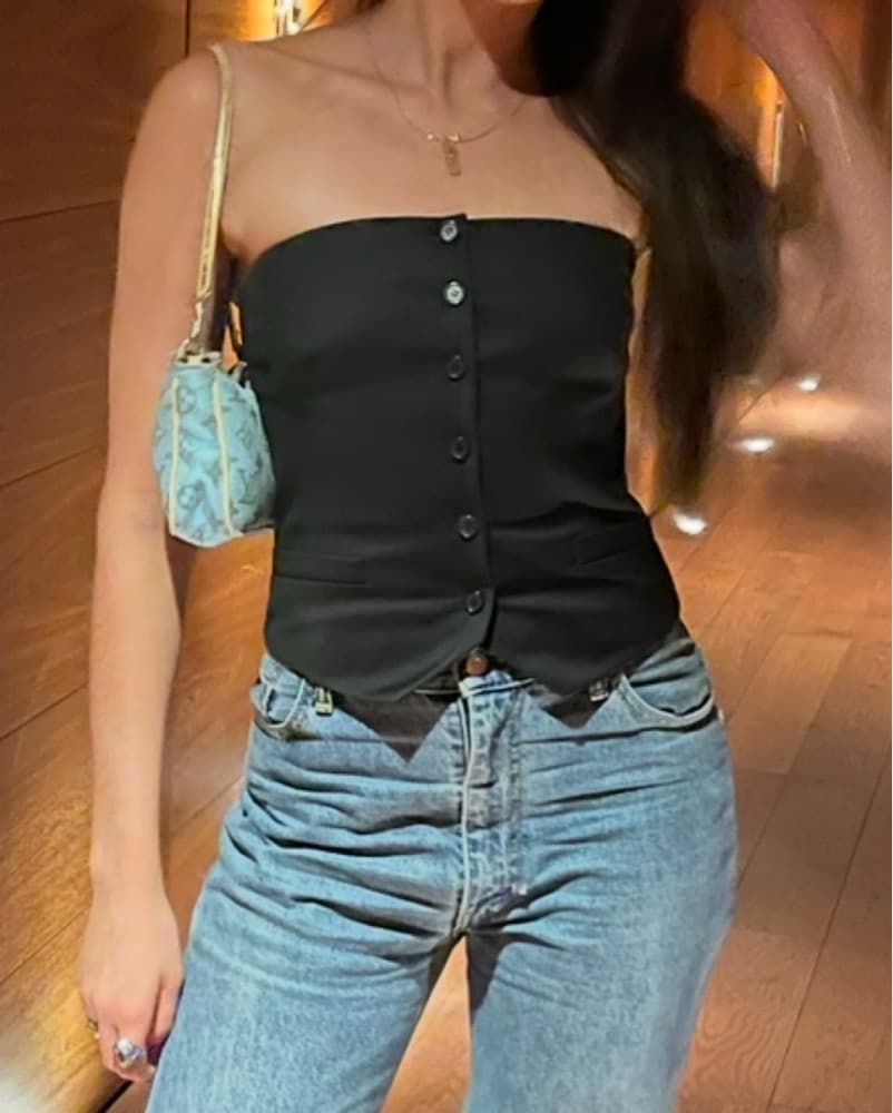 Barbara Bui Button Up Corset Top - Image 1