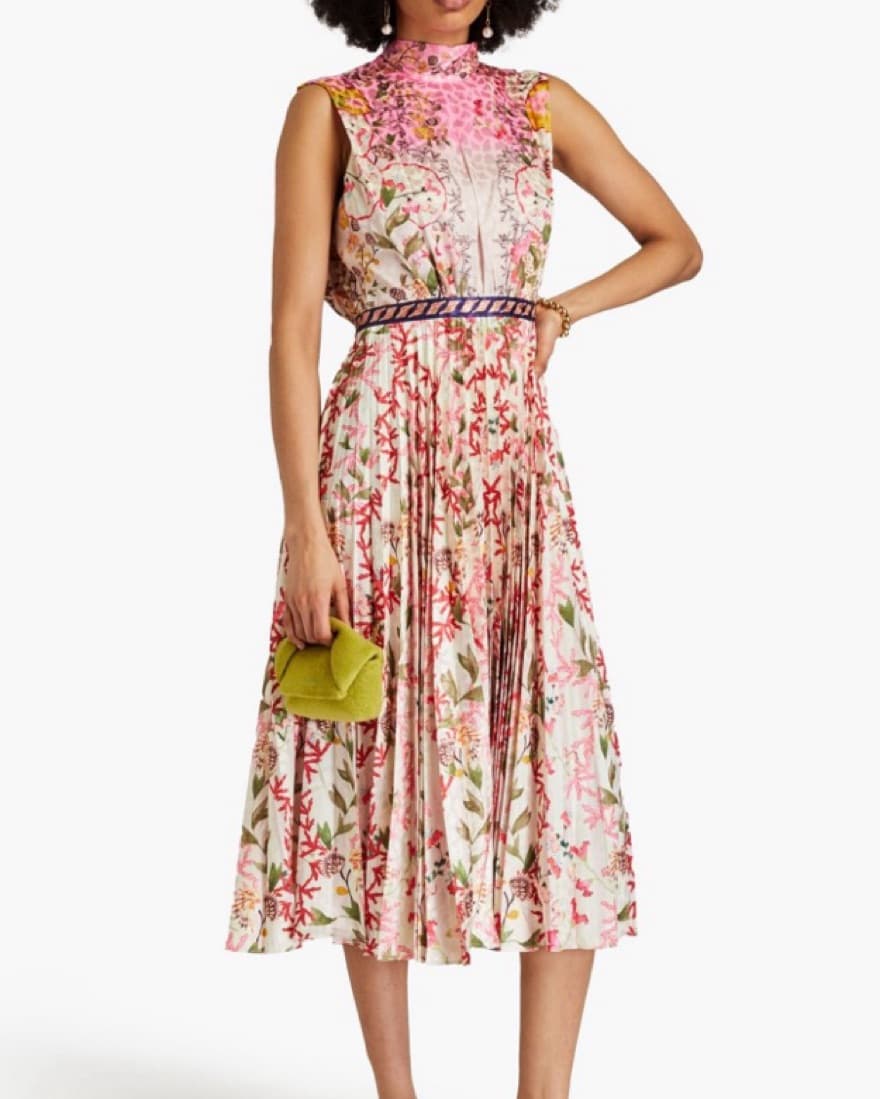 SALONI Fleur Pleated Satin Jacquard - Image 1