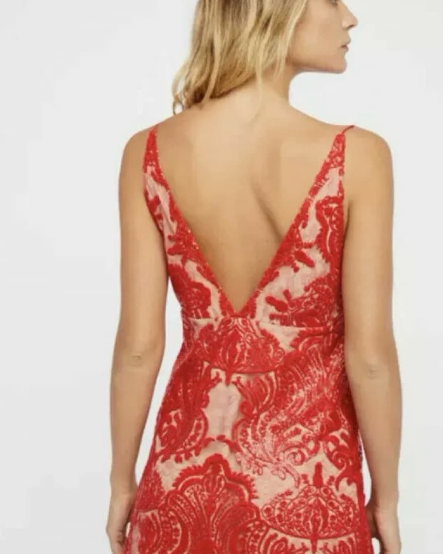 Free People Red Sequins Dress - Image 3