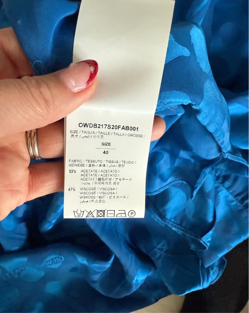 Off-White Blue Print Shirt dress - Image 5