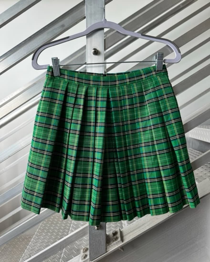 Maje Plaid Green Skirt - Image 1