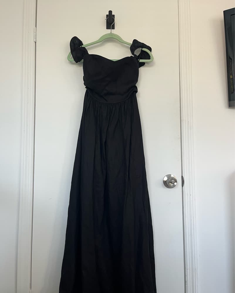 Reformation Black Linen Gown - Image 2