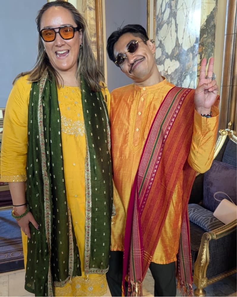 Vibrant Indian Wedding Chic Outfit - Image 2