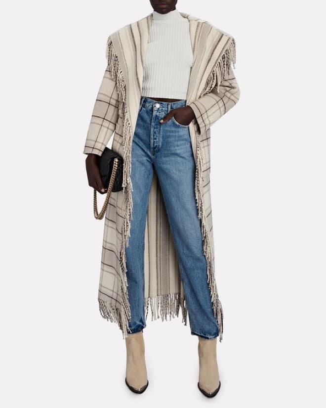 Simkhai Carrie Fringe Wool Coat - Image 3