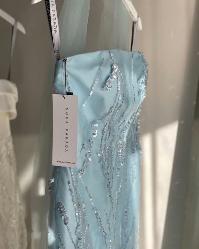 Nora Parada Seafoam Embelished Gown - Image 4