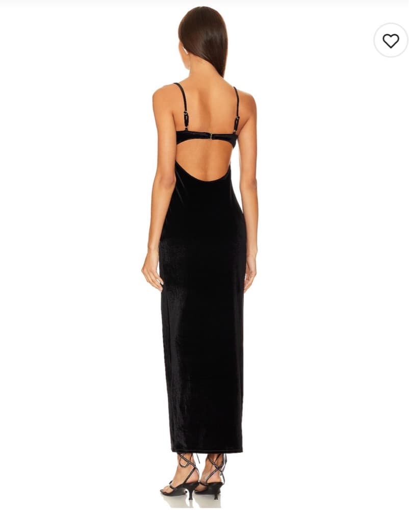 Montce Scallop Black Velvet Dress  - Image 2