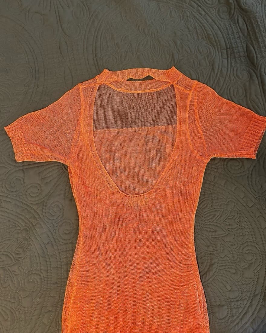 Orange Mesh Hanifa Dress - Image 3