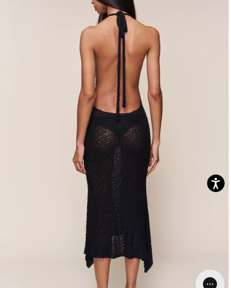 Alluring Black Sequin Midi Dress - Image 3