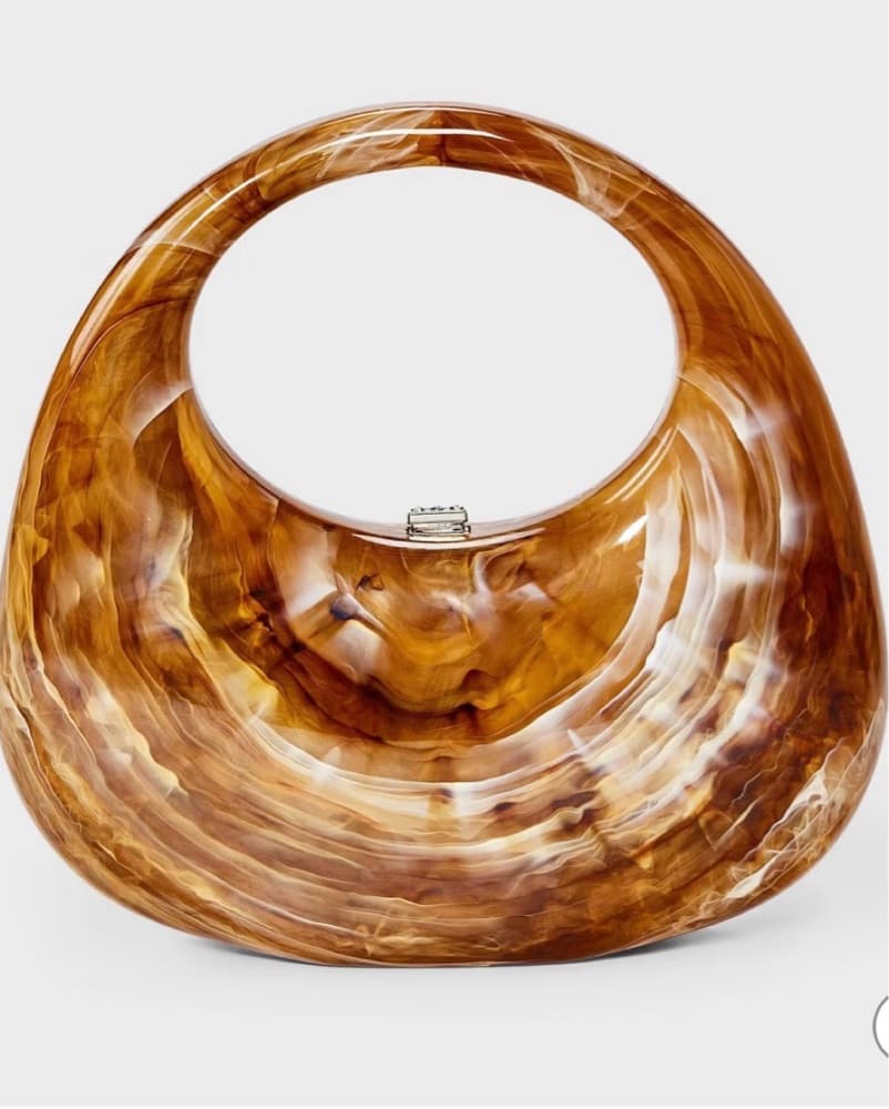 Brown Crescent Marble Clutch - Image 2