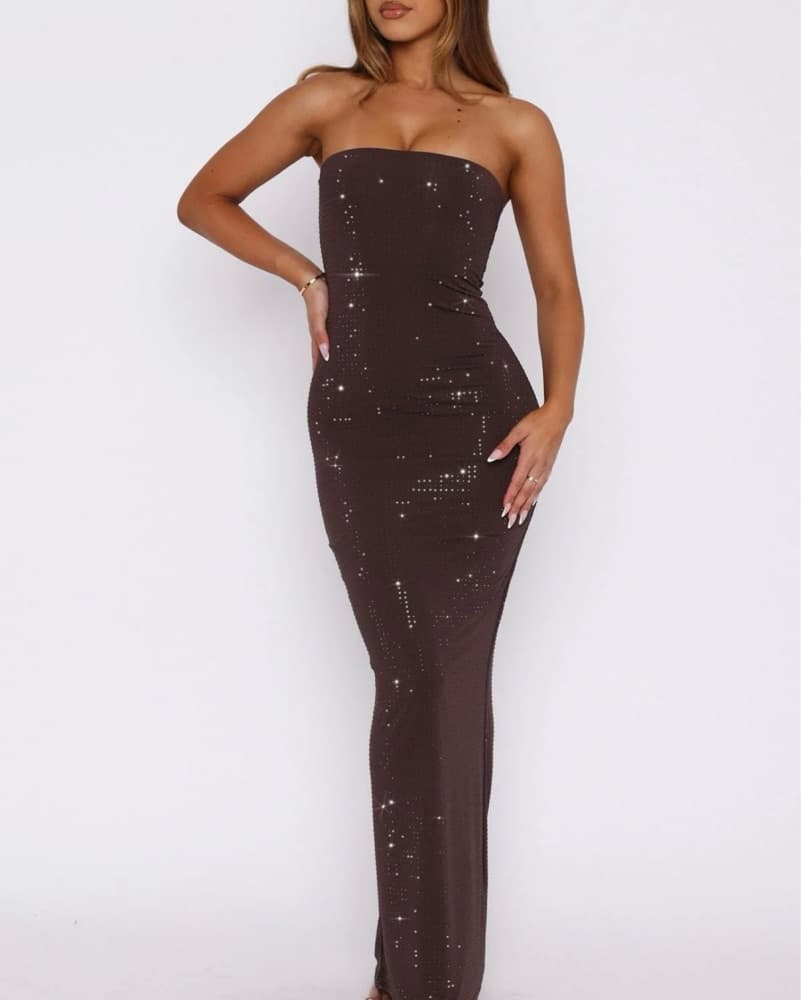 Chocolate Maxi Dress White Fox Boutique - Image 2