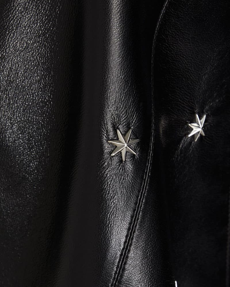 Edgy Star-Studded Vegan Leather Dress - Image 3