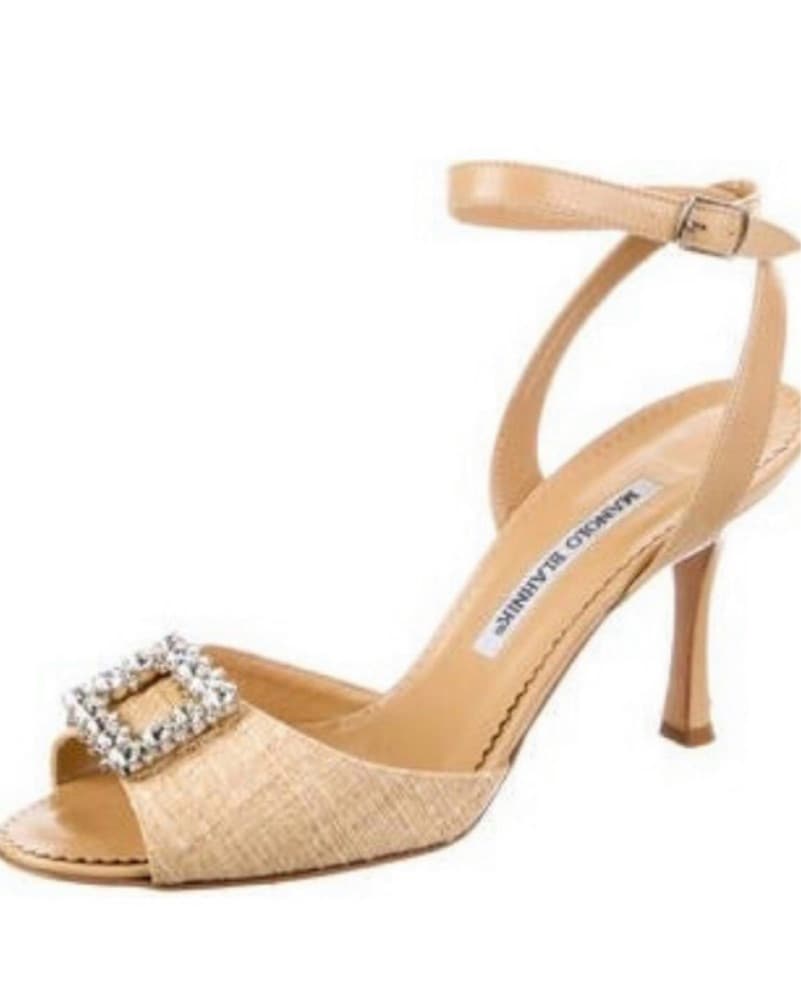 Raffia Manolo Blahnik Heels - Image 1