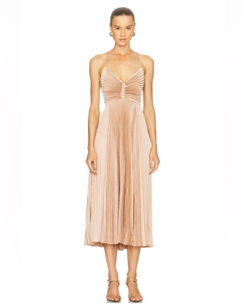 ALC Gemini Satin Pleated Dress - Image 1