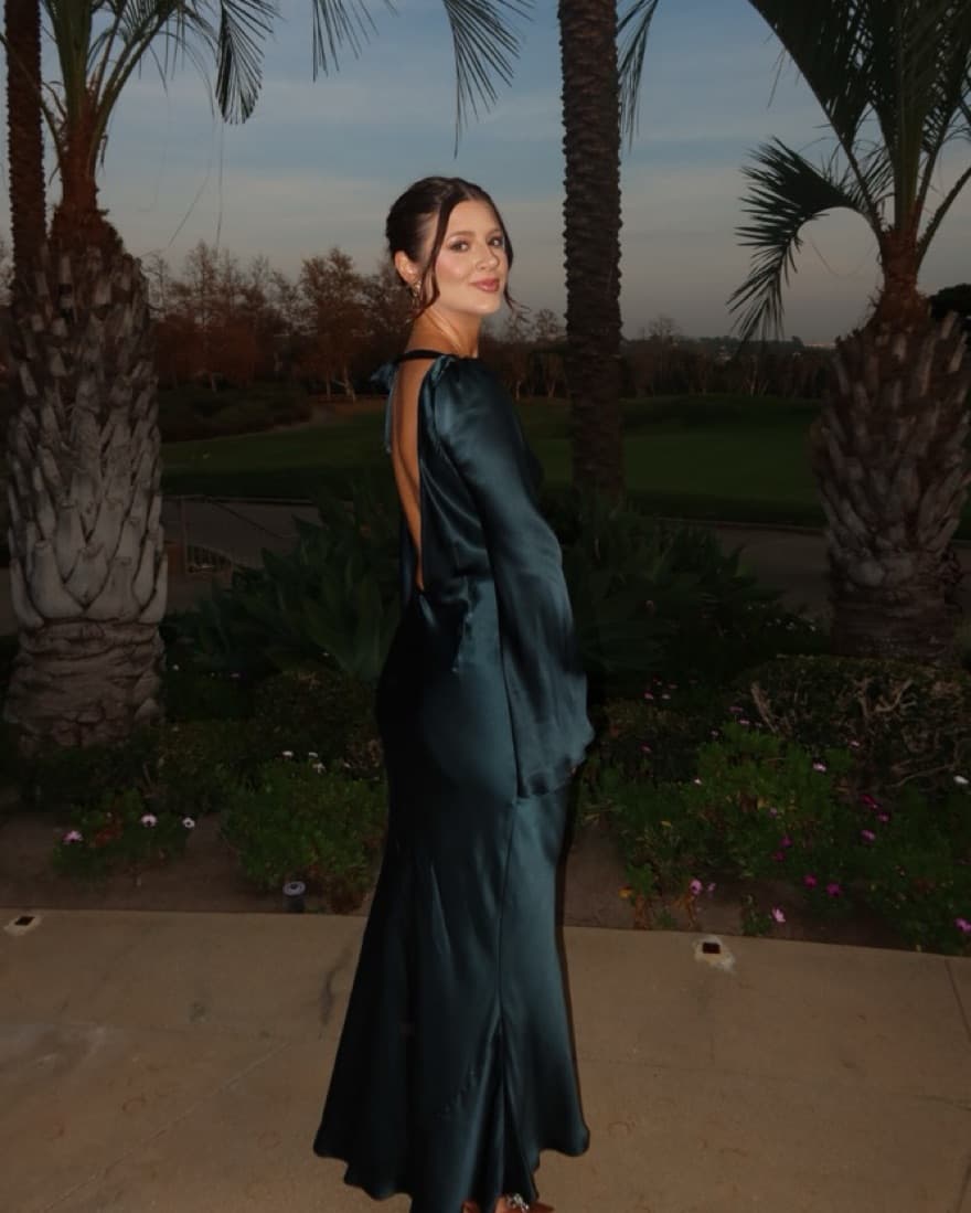 Stone Cold Fox Dark Green Low Back Dress - Image 3