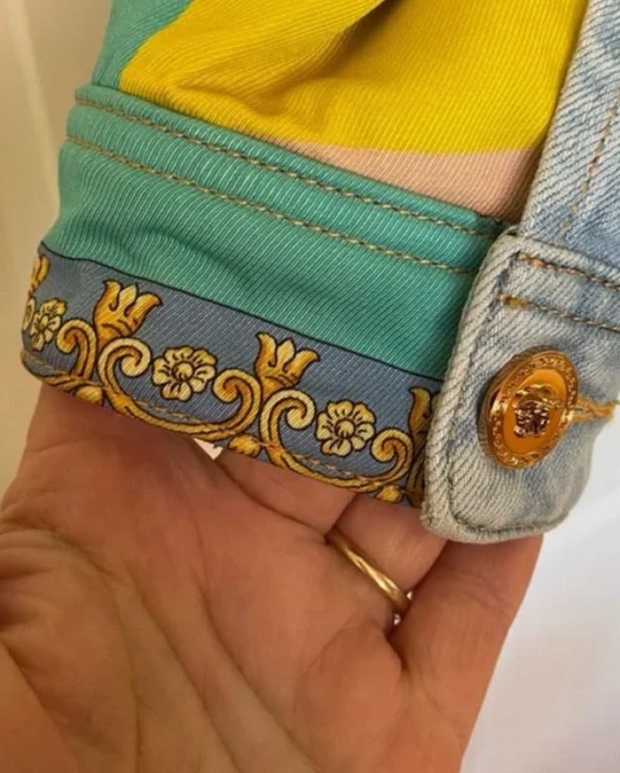VERSACE 2022 Denim jacket With Scarf - Image 5